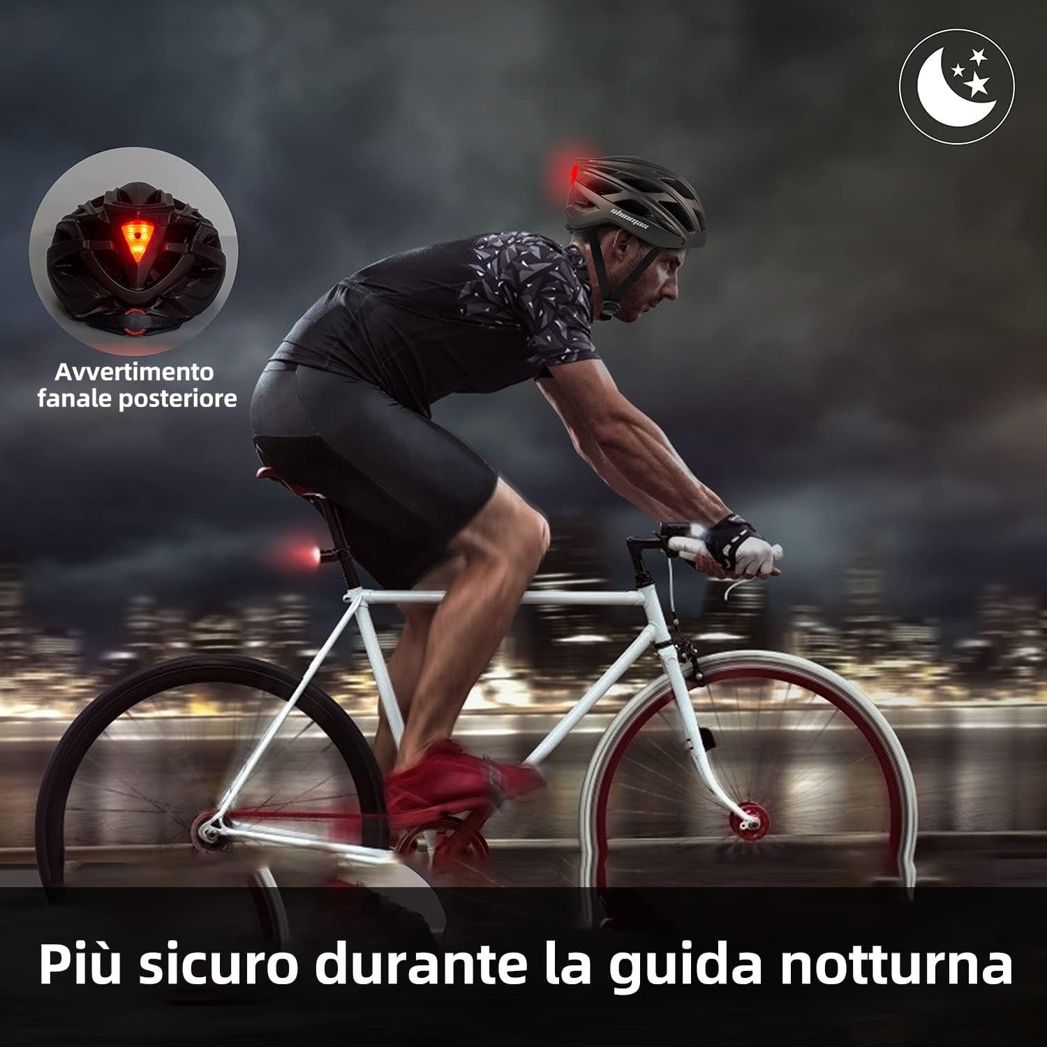Shinmax - /L Casco bici con Luce LED - immagine 12