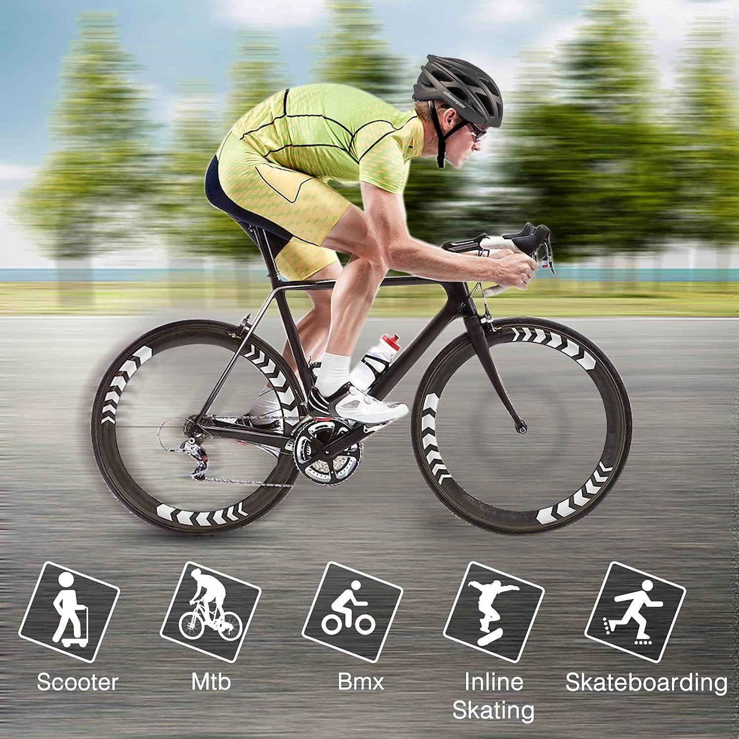 Shinmax - /L Casco bici con Luce LED - immagine 13