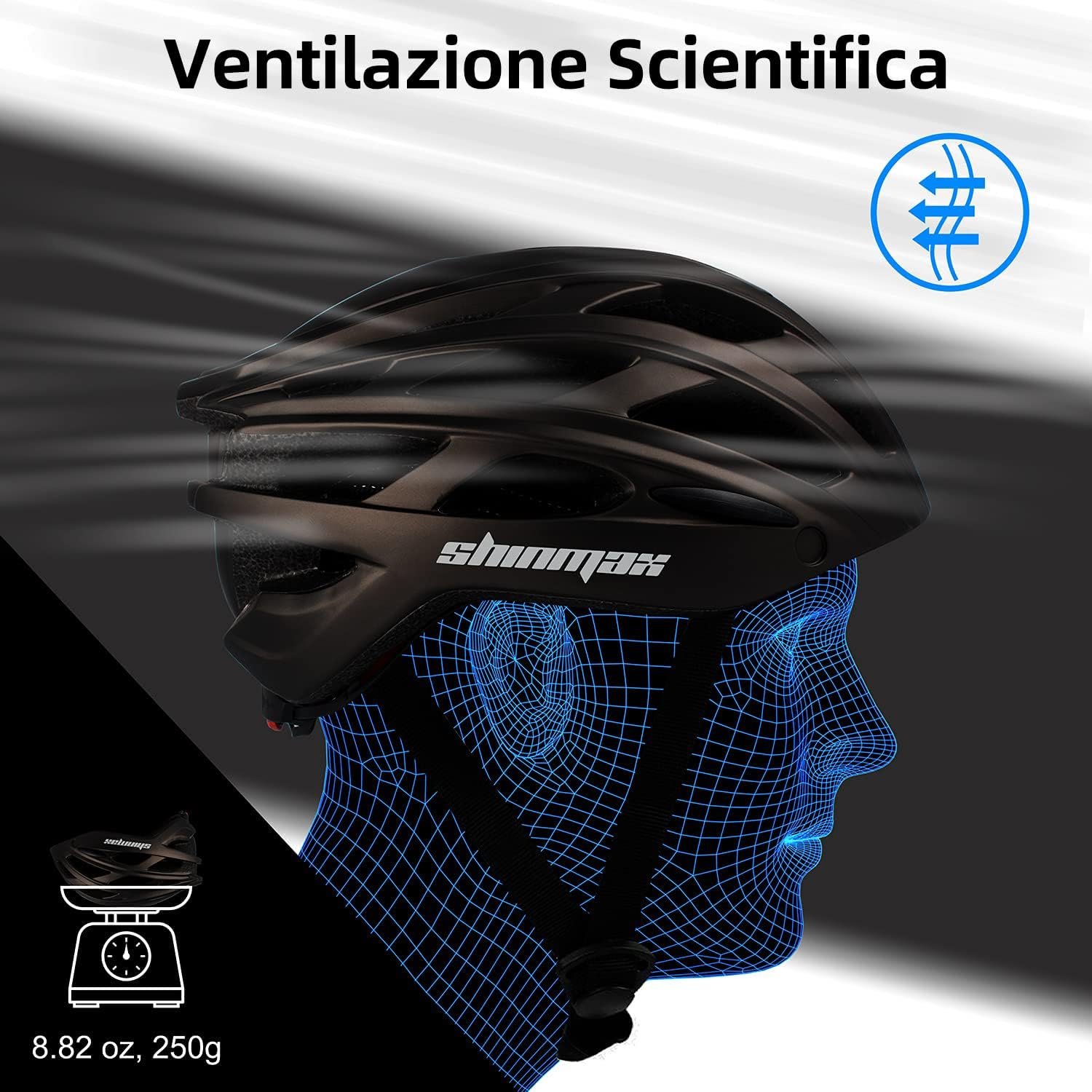Shinmax - /L Casco bici con Luce LED - immagine 14