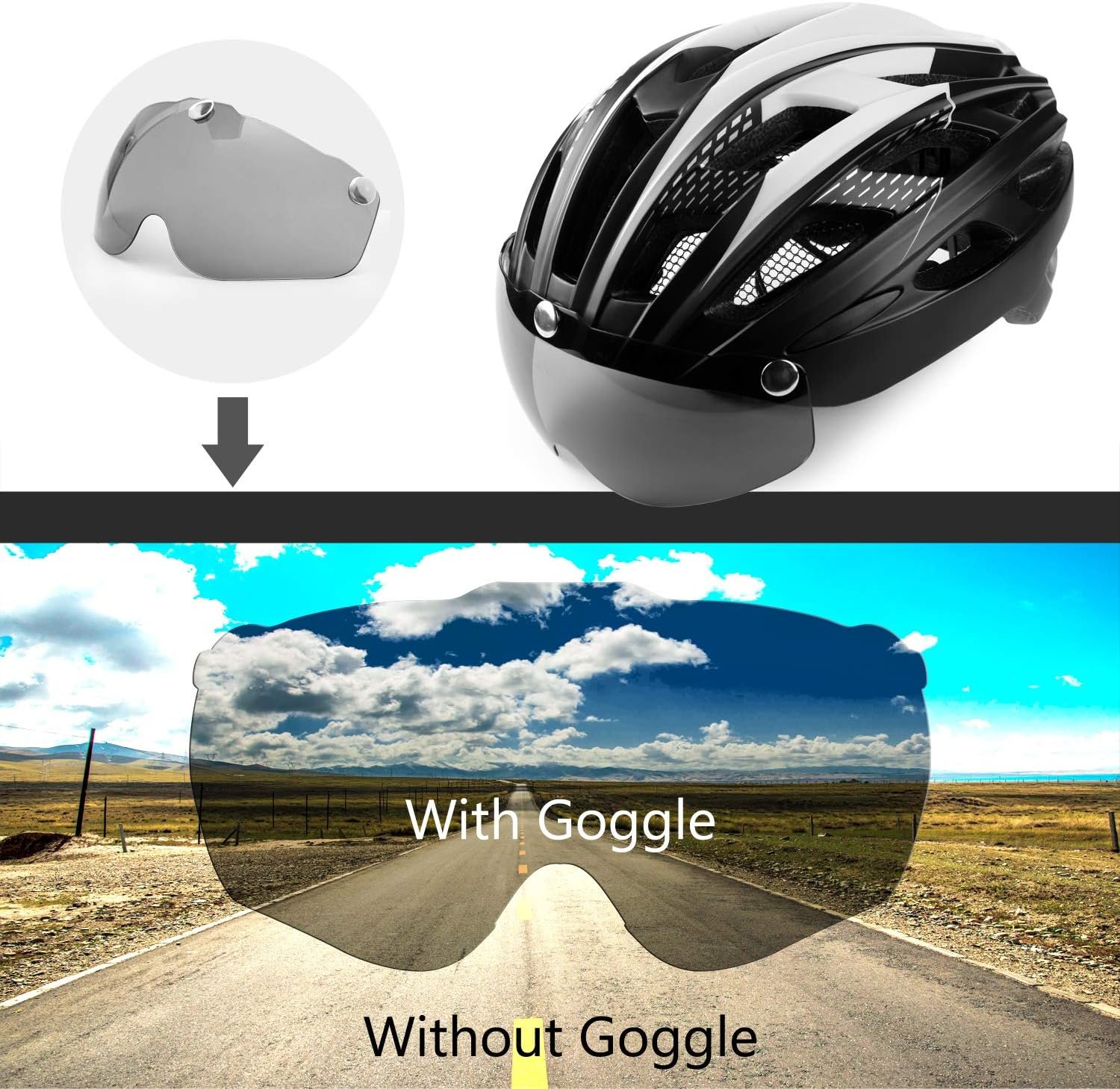 Shinmax - /L Casco bici con Luce LED - immagine 3