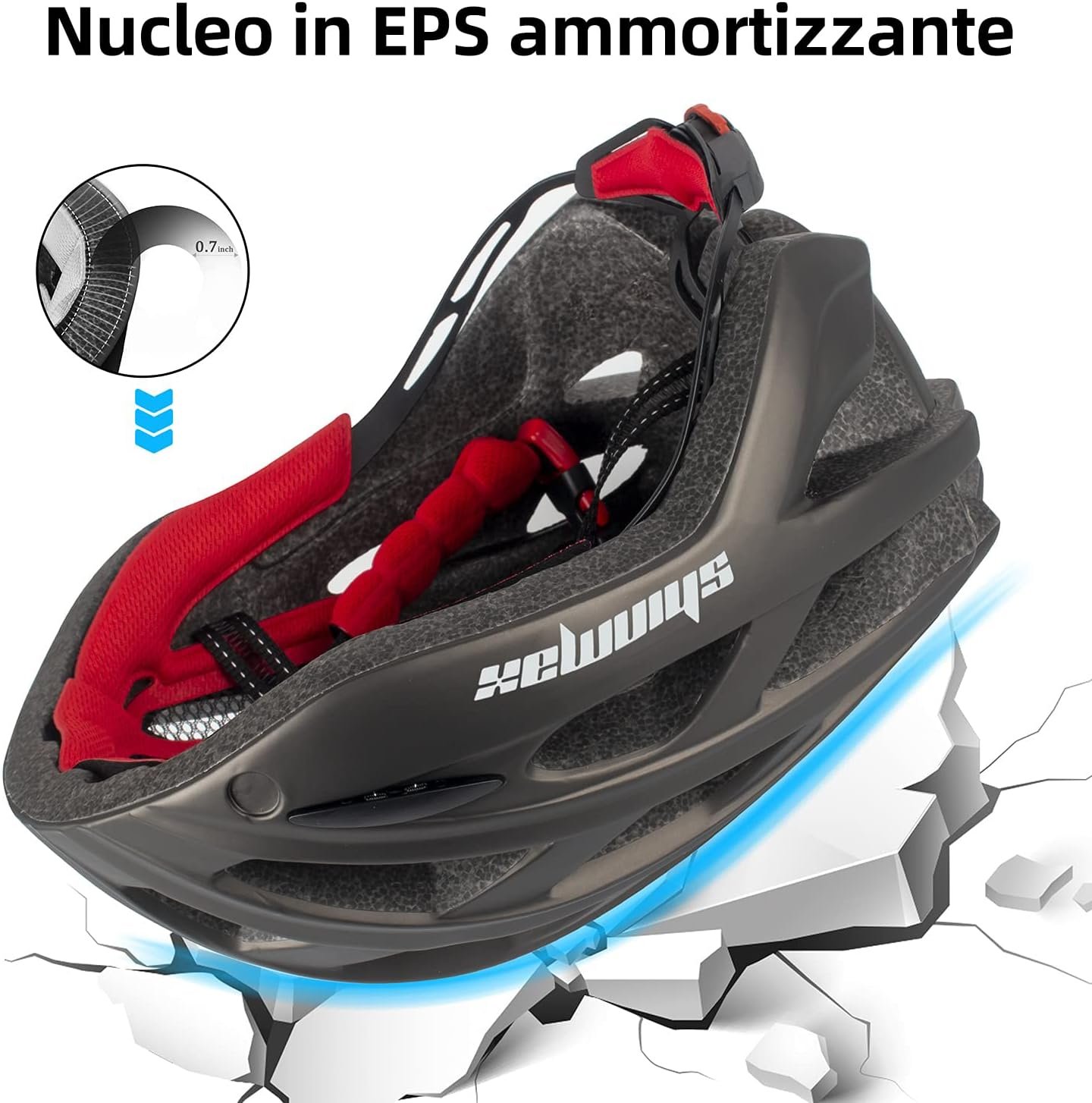 Shinmax - /L Casco bici con Luce LED - immagine 7