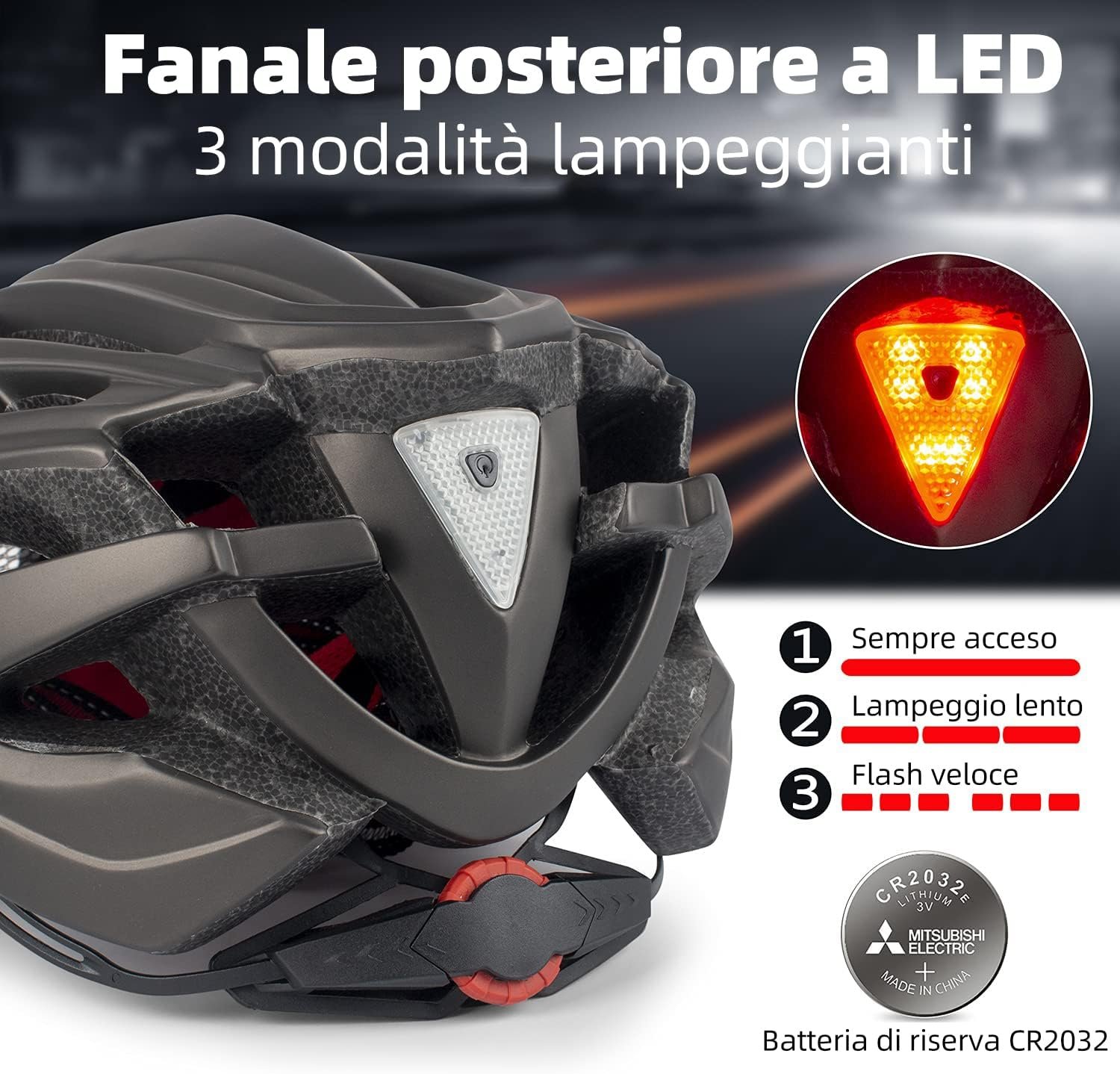 Shinmax - /L Casco bici con Luce LED - immagine 9