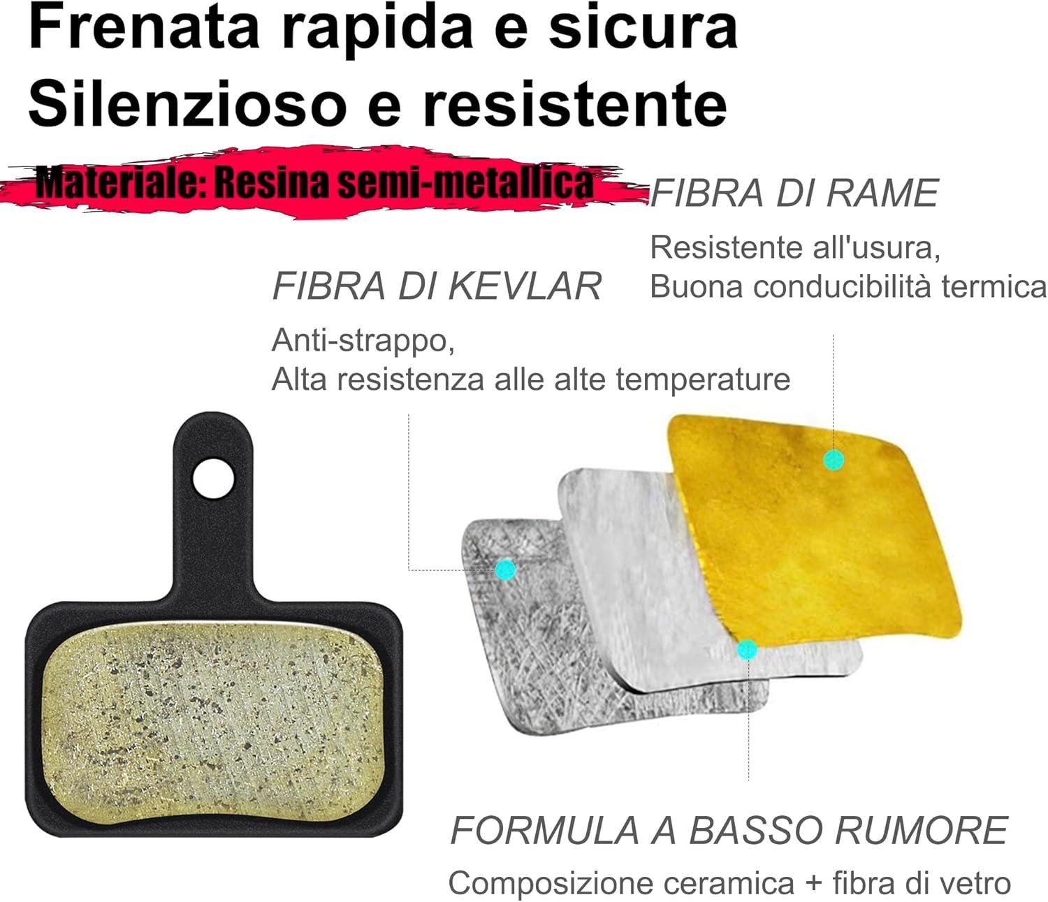 4 Paia Pastiglie Freno - immagine 3